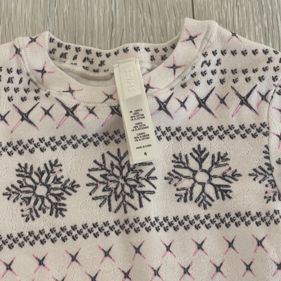 SKIMS Kids Logo Pointelle Set Pajama PJ's Cream Fair Isle Size 4 - Picture 2 of 3